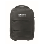 Zaino trolley in poliestere RPET 290T con 3 tasche 15'' color nero vista area di stampa