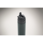 Bottiglia in acciaio inox riciclato con cannuccia 2 in 1 650 ml color nero opaco sesta vista fotografica