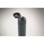 Bottiglia in acciaio inox riciclato con cannuccia 2 in 1 650 ml color nero opaco settima vista fotografica