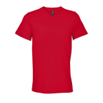 T-shirt unisex in cotone semi-pettinato con scollo a V SOL'S color rosso quinta vista