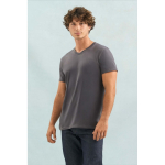 T-shirt unisex in cotone semi-pettinato con scollo a V SOL'S color grigio topo