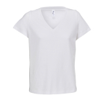 T-shirt da donna in cotone semi-pettinato con scollo a V SOL'S color bianco nona vista