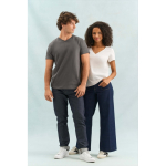 T-shirt da donna in cotone semi-pettinato con scollo a V SOL'S color bianco