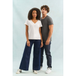 T-shirt da donna in cotone semi-pettinato con scollo a V SOL'S color bianco