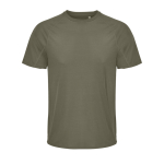 T-shirt traspirante in poliestere riciclato SOL'S color verde militare