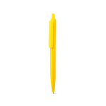 Penna a sfera in plastica con clip ampia e finitura lucida, inchiostro blu color giallo prima vista