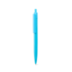 Penna a sfera in plastica con clip ampia e finitura lucida, inchiostro blu color azzurro prima vista