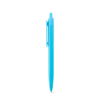 Penna a sfera in plastica con clip ampia e finitura lucida, inchiostro blu color azzurro seconda vista