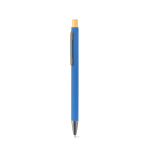 Penna in alluminio riciclato con finitura gommata, inchiostro blu color blu prima vista
