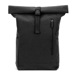 Zaino roll-top con chiusura superiore e tasche 17L 380 g/m² color nero prima vista