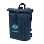 Zaino roll-top con chiusura superiore e tasche 17L 380 g/m² color blu immagine con logo