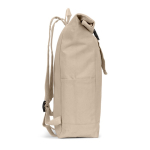 Zaino roll-top con chiusura superiore e tasche 17L 380 g/m² color naturale terza vista
