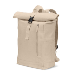 Zaino roll-top con chiusura superiore e tasche 17L 380 g/m² color naturale