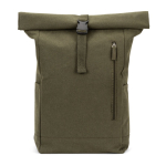 Zaino roll-top con chiusura superiore e tasche 17L 380 g/m² color verde scuro prima vista