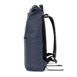 Zaino roll-top per laptop in ecopelle 15 L 16” color blu quarta vista