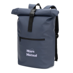 Zaino roll-top per laptop in ecopelle 15 L 16” color blu immagine con logo