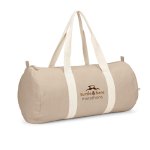 Borsa sportiva ecologica con tasca interna 24L 380 g/m2 color naturale immagine con logo