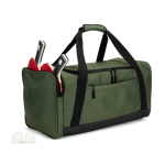 Borsa sportiva in poliestere riciclato con ampio scomparto 37L color verde scuro terza vista