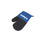 Guanto da cucina 100% cotone con silicone antiscivolo color blu reale immagine con logo