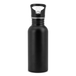 Borraccia in acciaio inox a parete singola con cannuccia 690 ml color nero