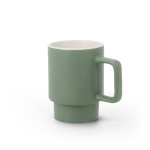 Tazza in ceramica con finitura opaca e scatola regalo kraft 330 ml color verde militare prima vista