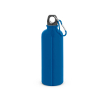 Borraccia in acciaio inox a parete singola con moschettone 550 ml color blu