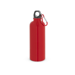 Borraccia in acciaio inox a parete singola con moschettone 550 ml color rosso
