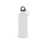 Borraccia in acciaio inox a parete singola con moschettone 550 ml color bianco