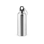 Borraccia in acciaio inox a parete singola con moschettone 550 ml color argento opaco