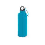Borraccia in acciaio inox a parete singola con moschettone 550 ml color azzurro