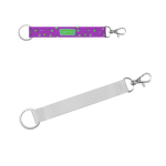 Lanyard corto in poliestere riciclato con anello e moschettone 2 x 1,5cm vari colori