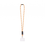 Lanyard tubolare prodotto in Europa con moschettone standard color arancione