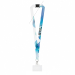 Lanyard in poliestere sublimato con moschettone, chiusura e tessera 2 cm vista principale