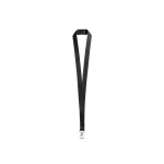 Lanyard in poliestere con moschettone metallico e chiusura di sicurezza 2 cm color nero