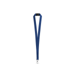 Lanyard in poliestere con moschettone metallico e chiusura di sicurezza 2 cm color blu