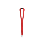 Lanyard in poliestere con moschettone metallico e chiusura di sicurezza 2 cm color rosso