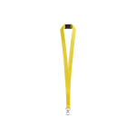 Lanyard in poliestere con moschettone metallico e chiusura di sicurezza 2 cm color giallo