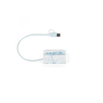 Hub USB effetto acqua e 4 porte con supporto per smartphone color multicolore prima vista