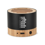 Altoparlante portatile in alluminio riciclato con vivavoce 3 W color nero immagine con logo 3