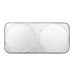 Parasole per auto in poliestere con due aree rotonde Ø65 cm color grigio