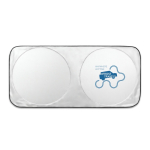 Parasole per auto in poliestere con due aree rotonde Ø65 cm color grigio immagine con logo