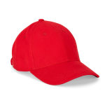 Cappellino regolabile in cotone spazzolato a 6 pannelli 260 g/m² color rosso prima vista