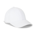 Cappellino regolabile in cotone spazzolato a 6 pannelli 260 g/m² color bianco prima vista