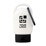 Lozione solare con moschettone e tappo colorato SPF30 30 ml color nero vista area di stampa