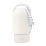 Lozione solare con moschettone e tappo colorato SPF30 30 ml color bianco prima vista