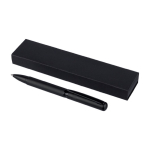 Penna a rotazione in ottone con clip metallica, inchiostro blu prima vista