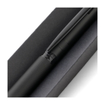 Penna a rotazione in ottone con clip metallica, inchiostro blu ottava vista