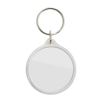 Portachiavi in plastica prodotto in Europa con anello metallico prima vista