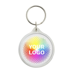 Portachiavi in plastica prodotto in Europa con anello metallico seconda vista