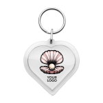 Portachiavi in plastica con anello metallico a forma di cuore seconda vista